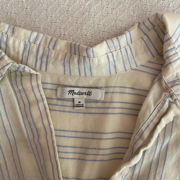 Madewell Striped Button-Up with Tie Feature - Picture 2 of 4